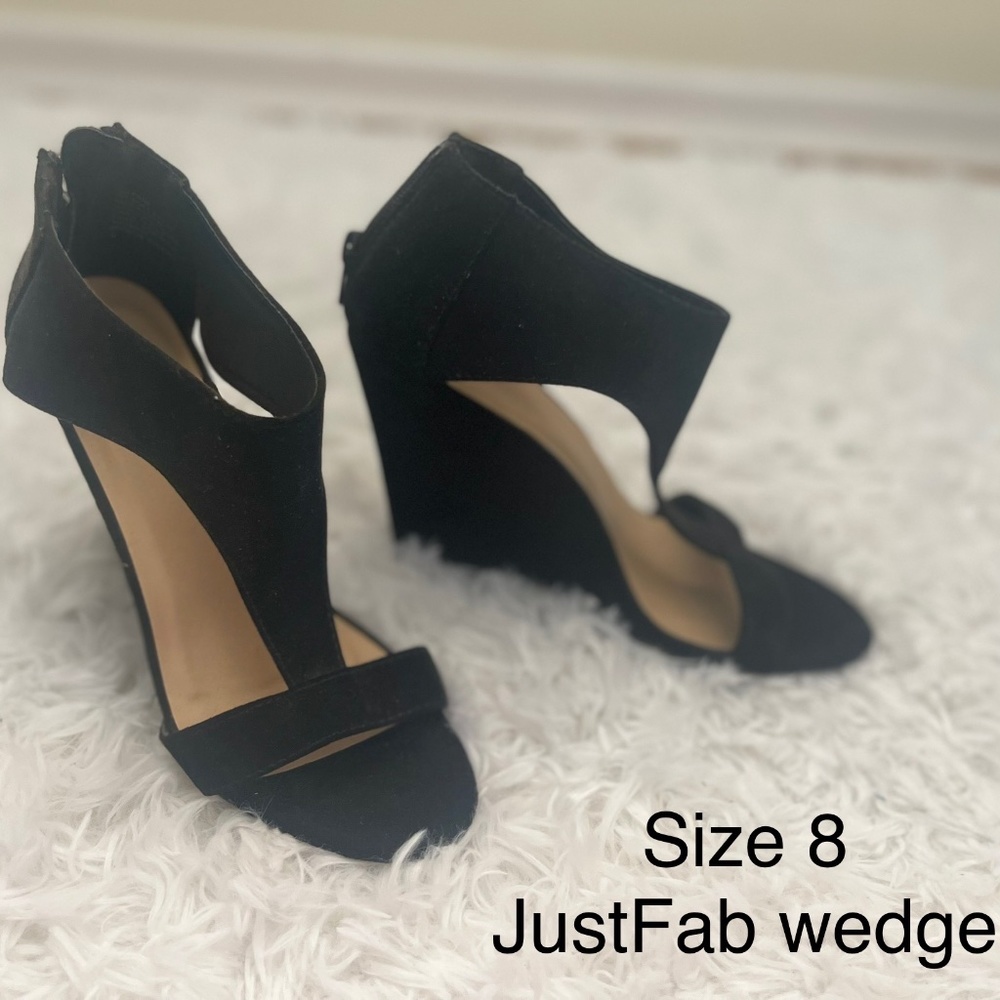 Black dressy wedge